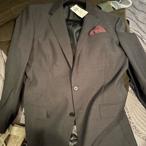 Polo by Ralph Lauren Charcoal Blazer with Burgundy Accent
